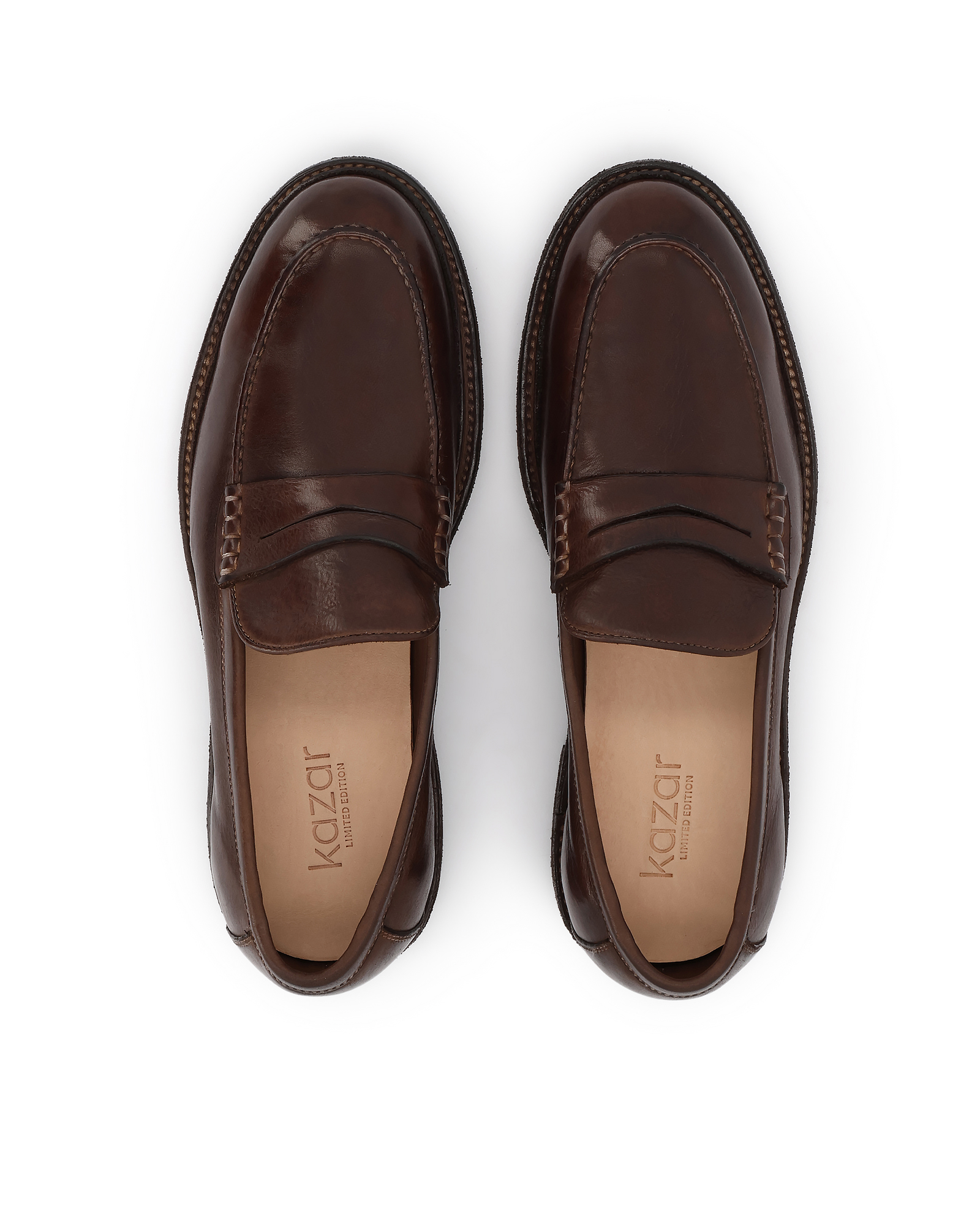 Eleganckie skórzane loafersy Grantes - Image #4