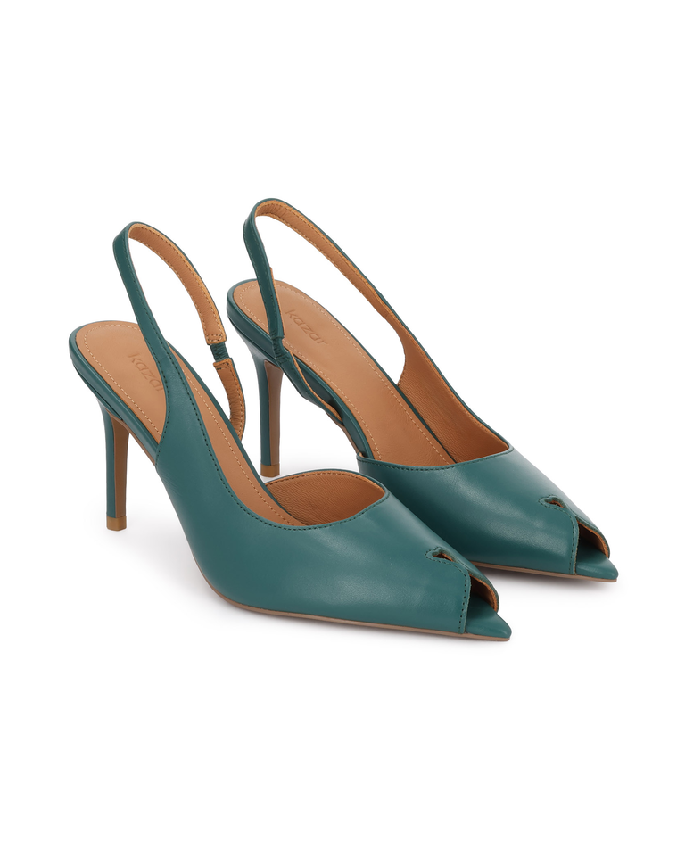 Czółenka slingback z wydłużonymi otwartymi noskami Basilia - Image #2