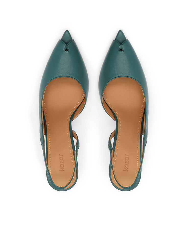 Czółenka slingback z wydłużonymi otwartymi noskami Basilia - Image #4