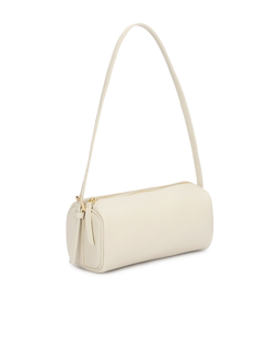 Torebka ze skóry w odcieniu złamanej bieli w kształcie tuby Malisse - Image #4