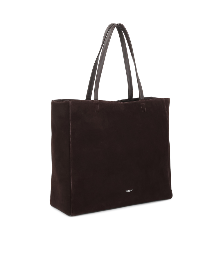Duża torebka shopper z zamszu Dairine - Image #3