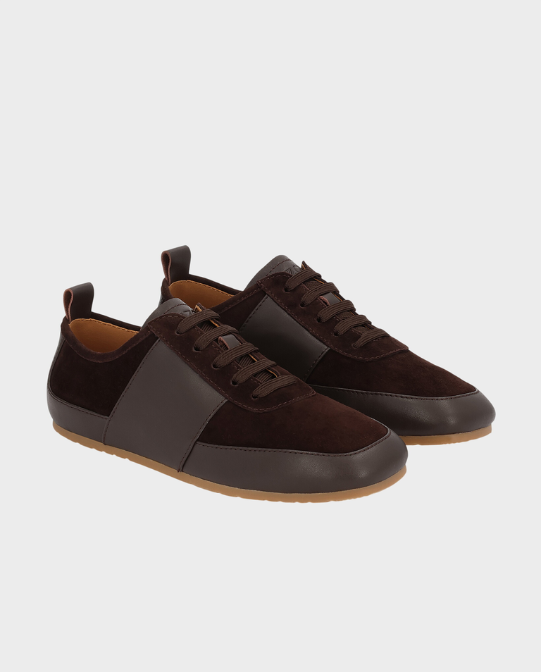 Brązowe sneakersy z zamszu i skóry naturalnej  Varita