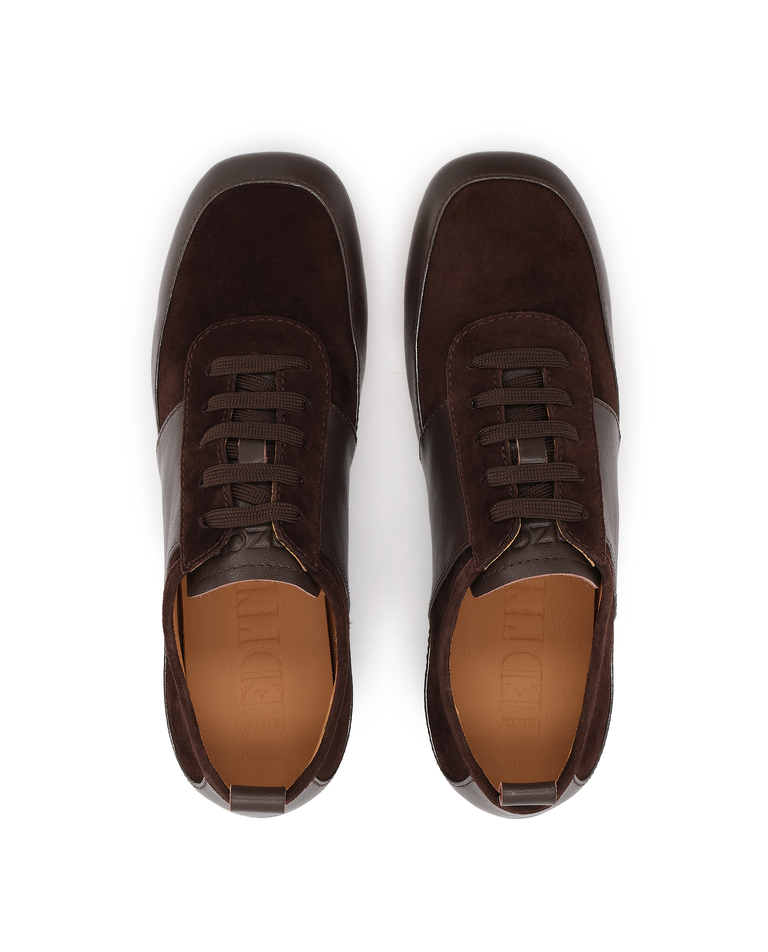 Brązowe sneakersy z zamszu i skóry naturalnej  Varita - Image #3
