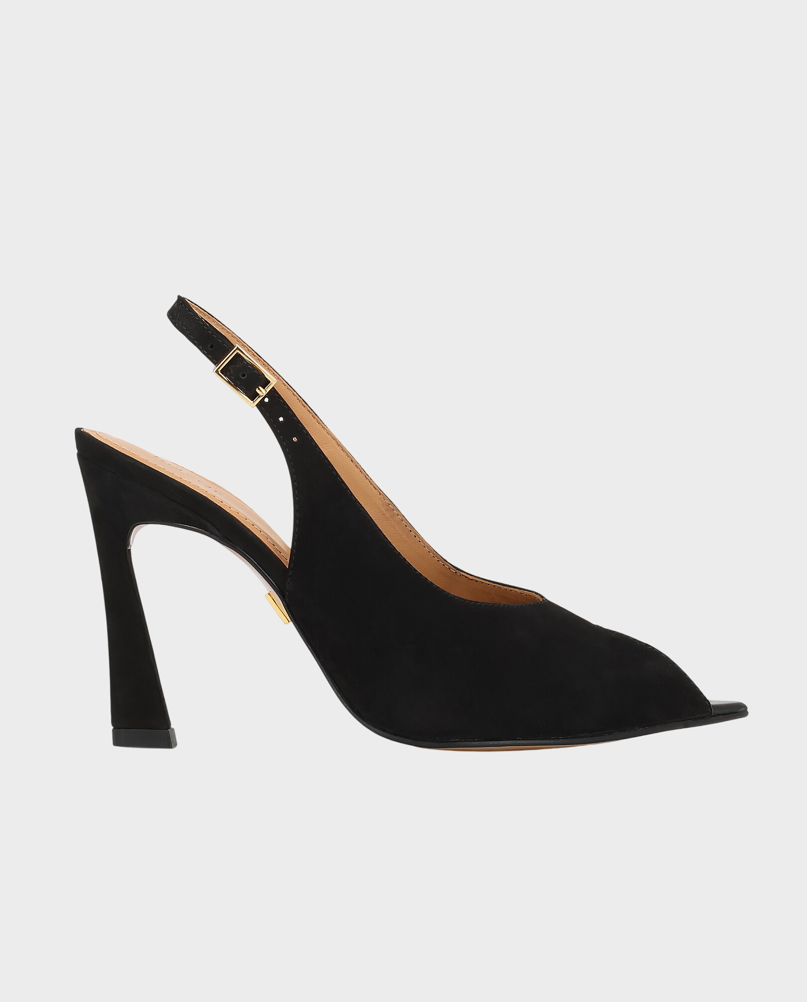 Zamszowe czółenka peep toe Lyria - Image #0