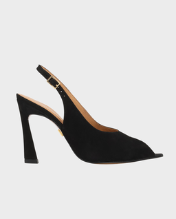 Zamszowe czółenka peep toe Lyria - Image #0