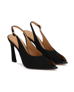 Zamszowe czółenka peep toe Lyria - Image #2