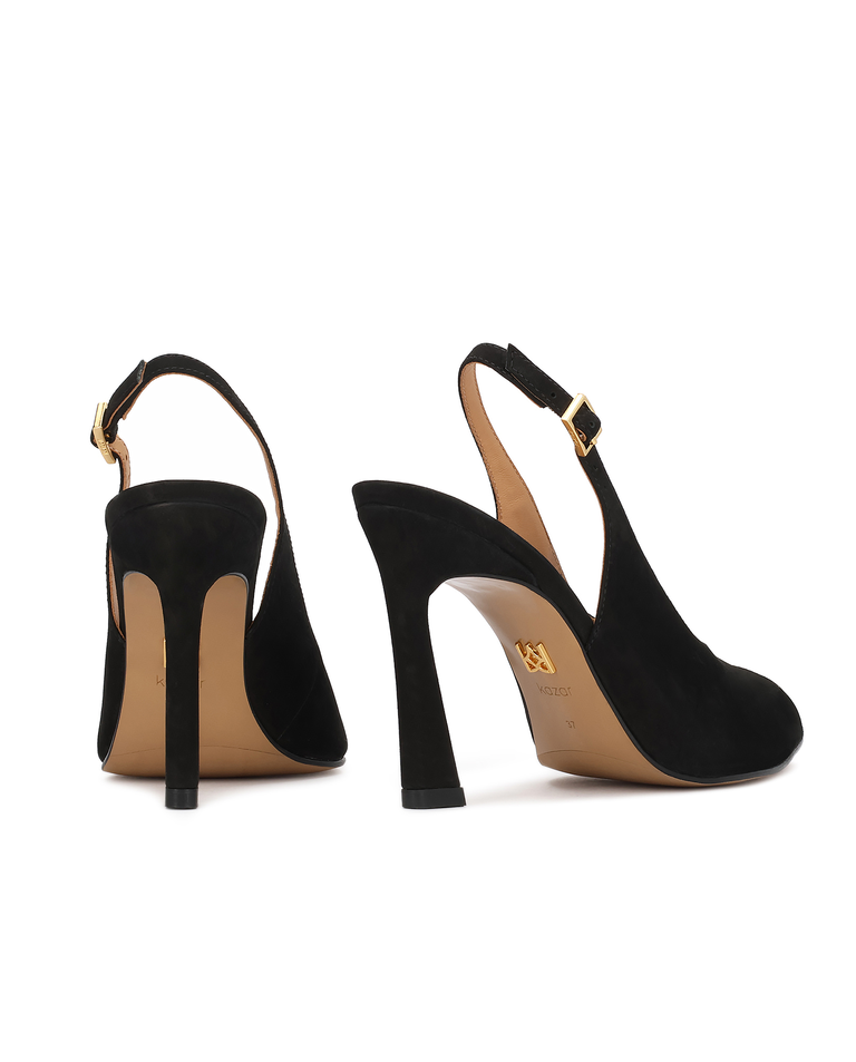 Zamszowe czółenka peep toe Lyria - Image #3