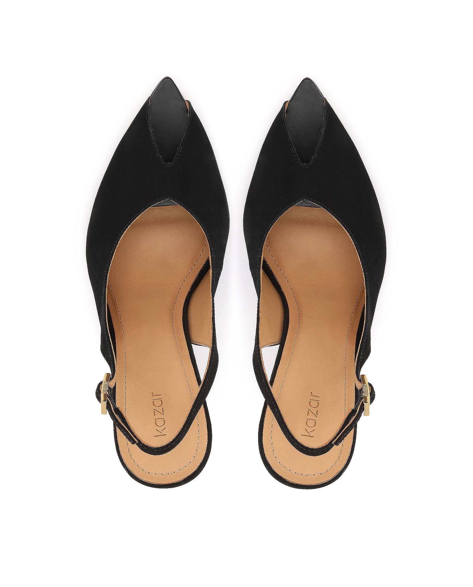 Zamszowe czółenka peep toe Lyria - Image #4