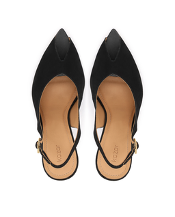 Zamszowe czółenka peep toe Lyria - Image #4