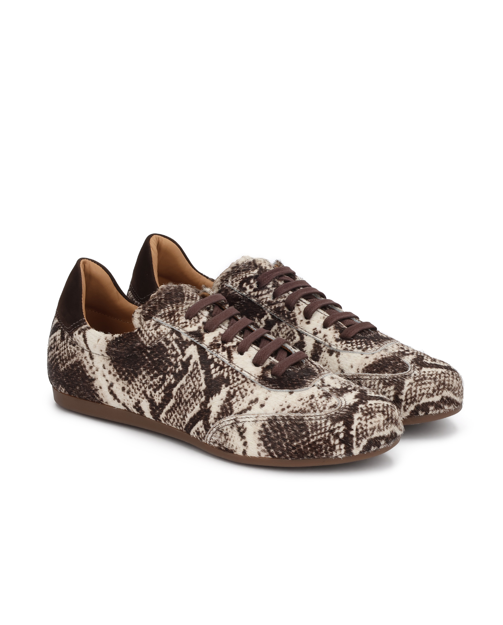 Damskie sneakersy ze skóry z naturalnym włosiem Neria - Image #2