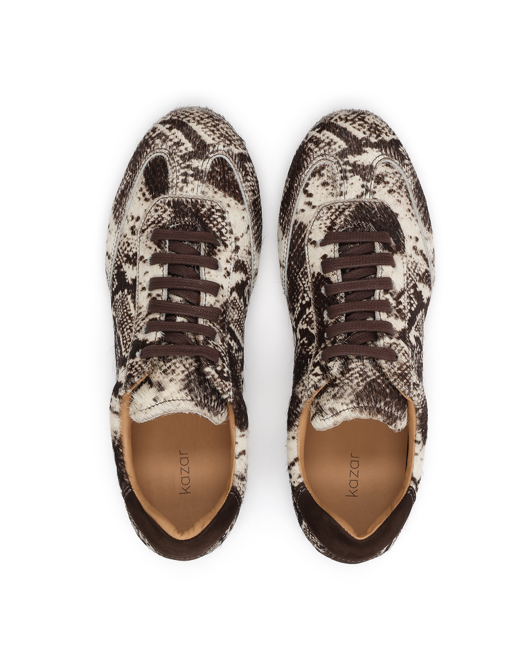 Damskie sneakersy ze skóry z naturalnym włosiem Neria - Image #4
