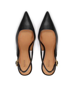 Czarne skórzane czółenka slingback Nirea - Image #4