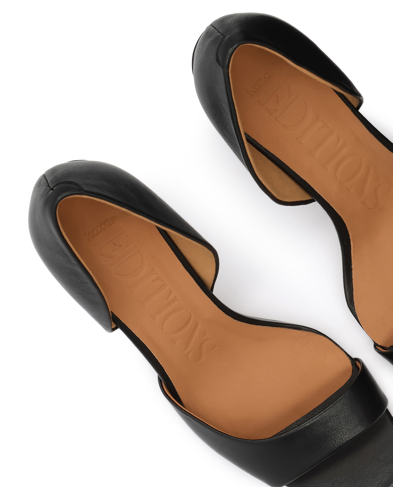 Czarne czółenka peep toe Elverine - Image #4