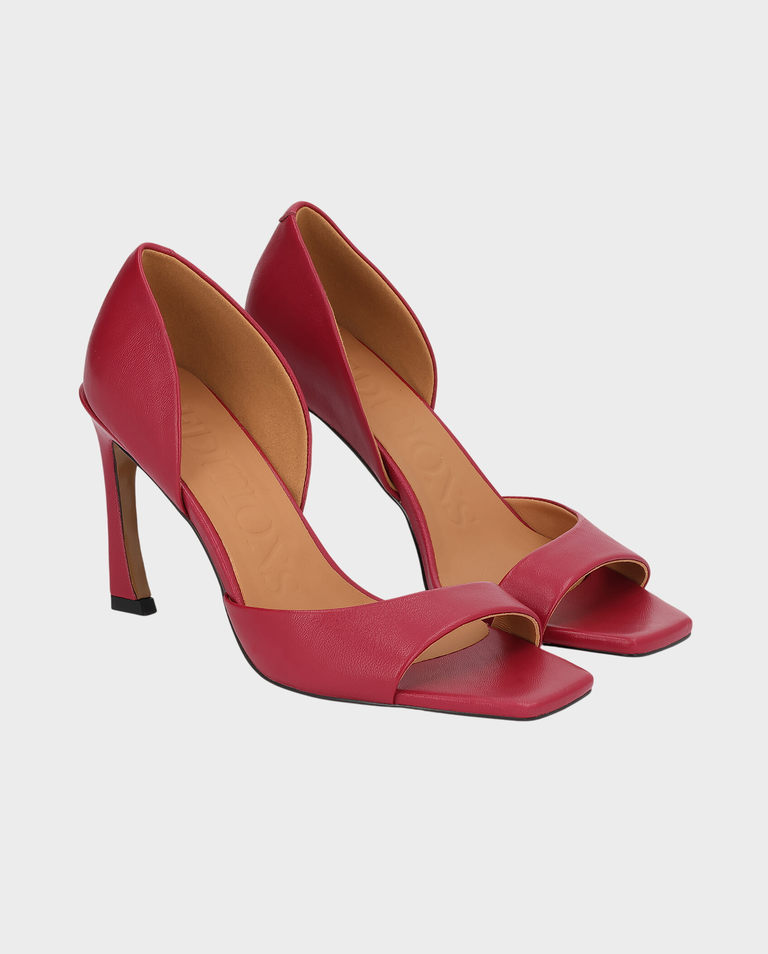 Ciemnoróżowe czółenka peep toe Elverine