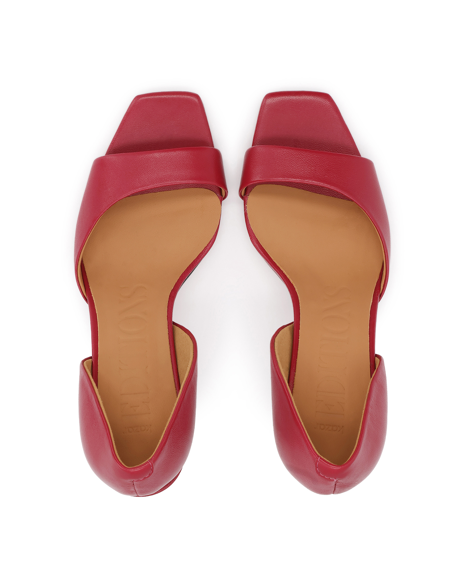 Ciemnoróżowe czółenka peep toe Elverine - Image #3