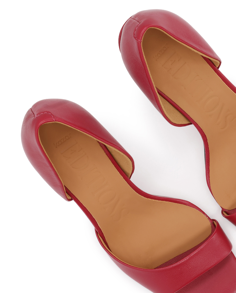 Ciemnoróżowe czółenka peep toe Elverine - Image #4