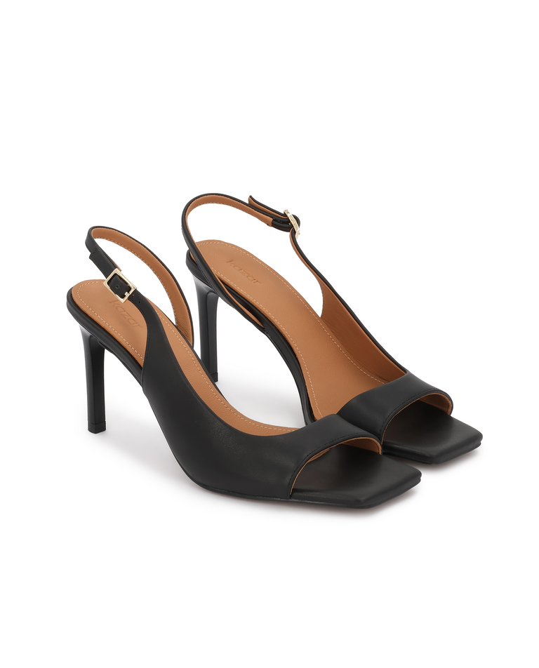 Czarne sandały slingback z wyciętą cholewką Silane - Image #2