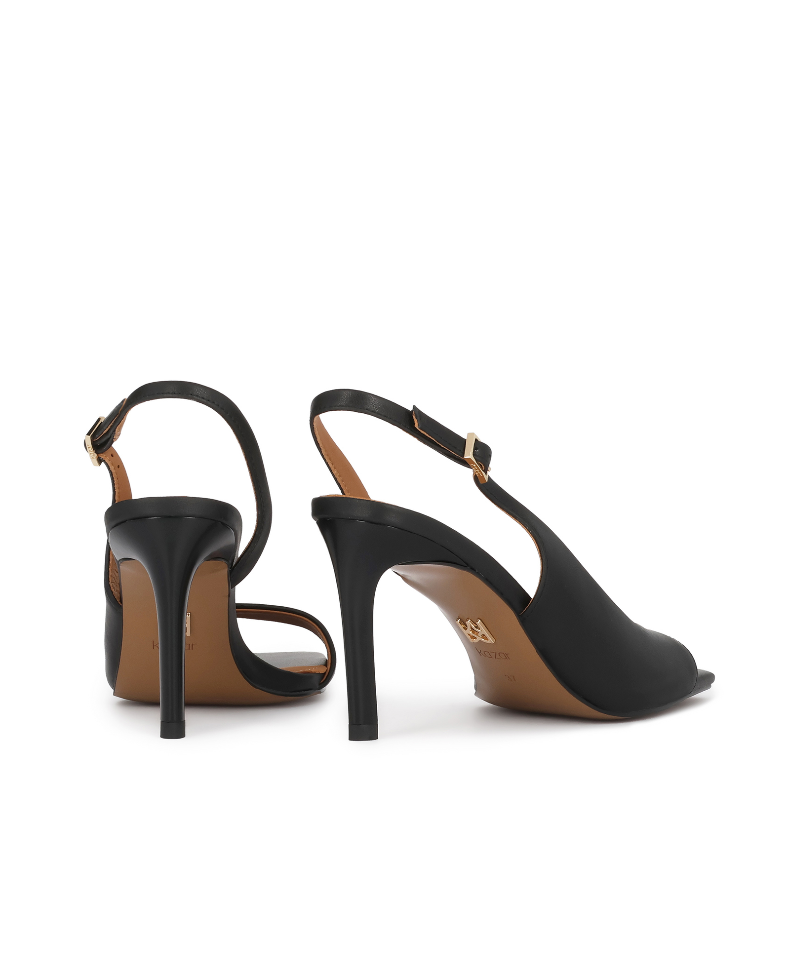 Czarne sandały slingback z wyciętą cholewką Silane - Image #3