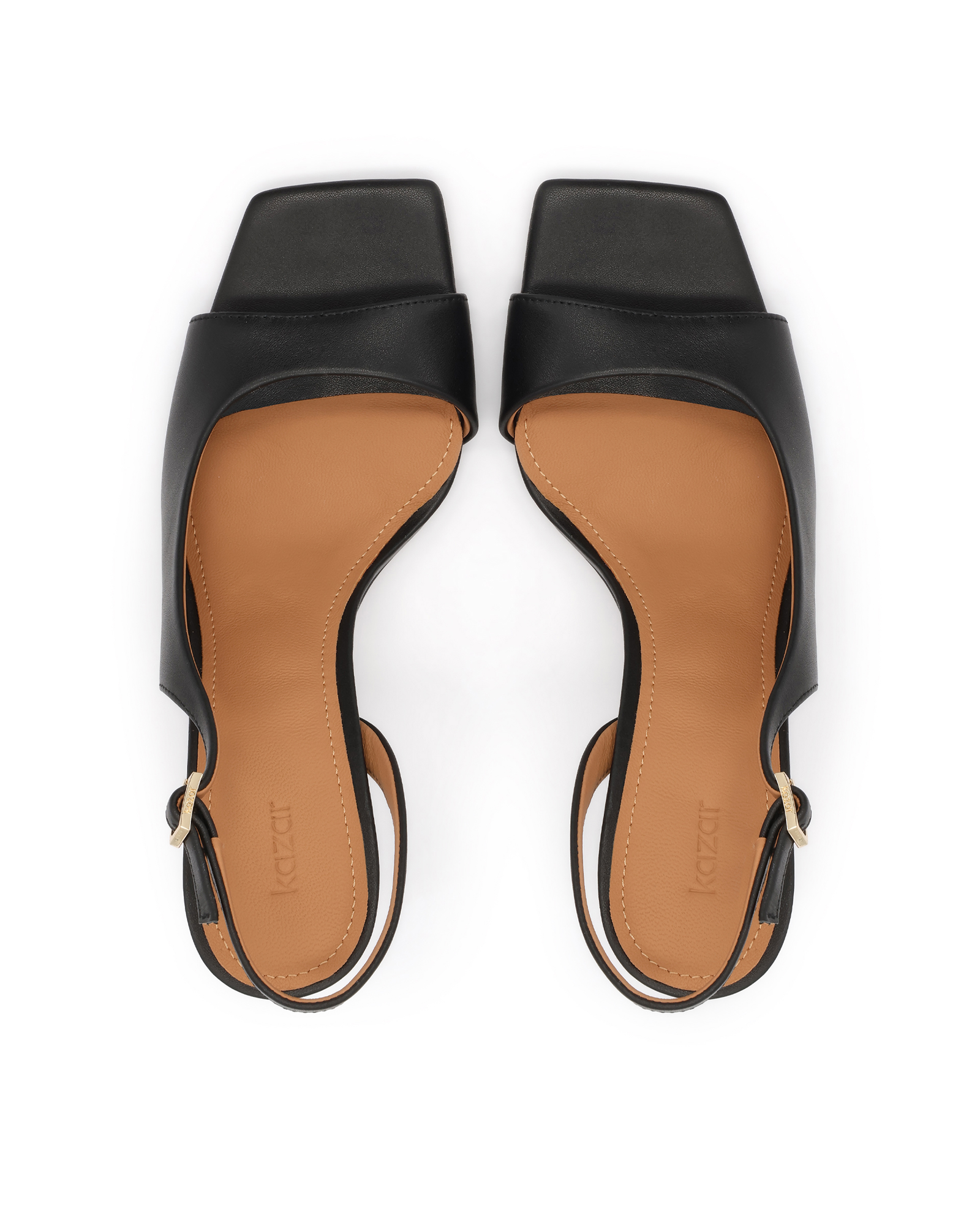 Czarne sandały slingback z wyciętą cholewką Silane - Image #4