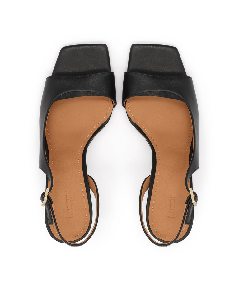 Czarne sandały slingback z wyciętą cholewką Silane - Image #4