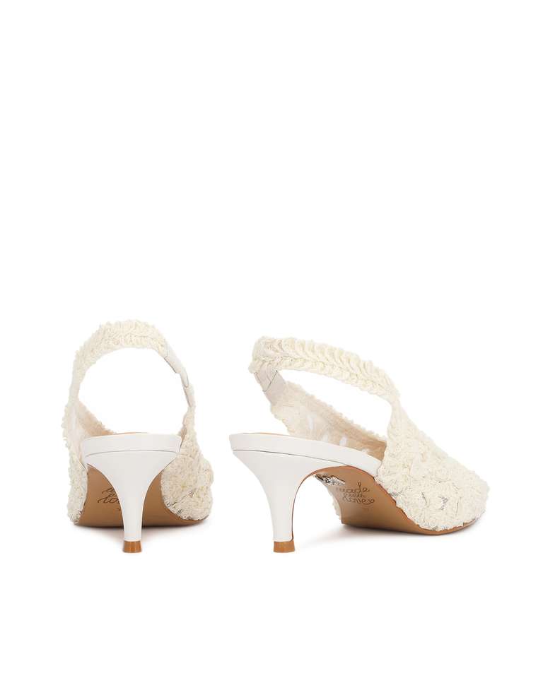 Ślubne czółenka slingback z haftowaną cholewką Florina - Image #2