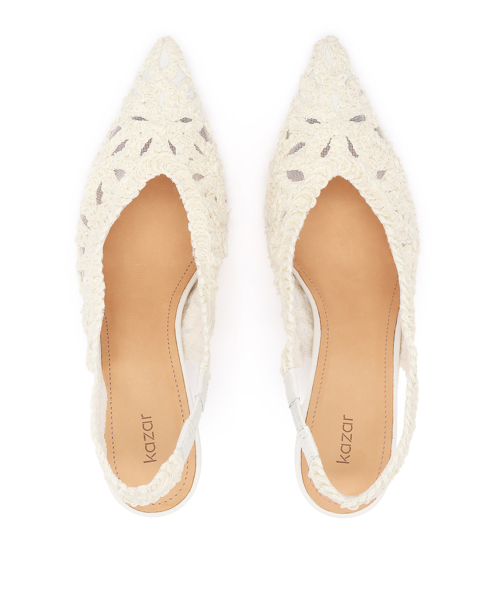 Ślubne czółenka slingback z haftowaną cholewką Florina - Image #3