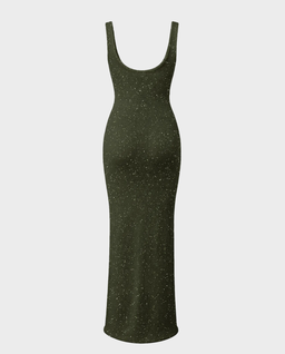 Długa dzianinowa sukienka Celestine Olive - Image #2