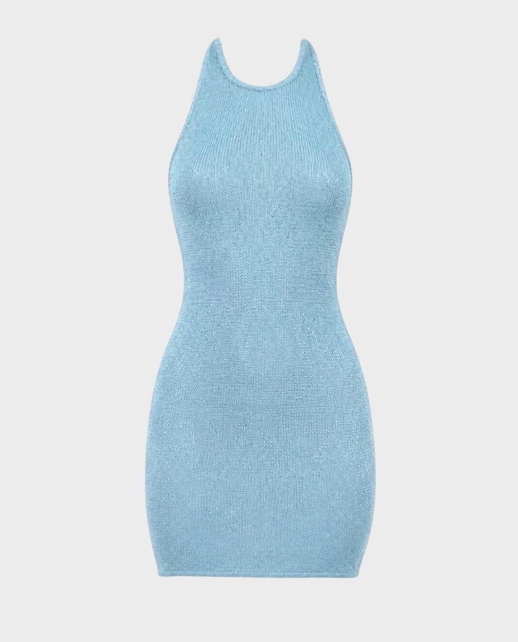 Dzianinowa mini sukienka Perle Azur - Image #0