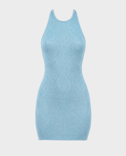 Dzianinowa mini sukienka Perle Azur - Image #0
