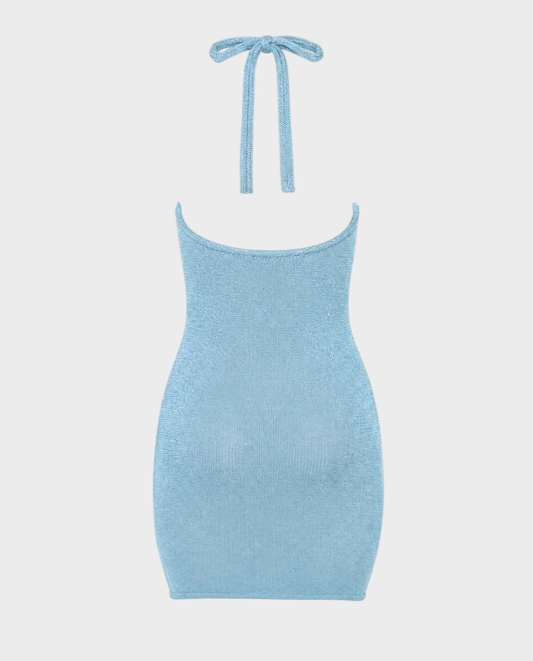 Dzianinowa mini sukienka Perle Azur - Image #2
