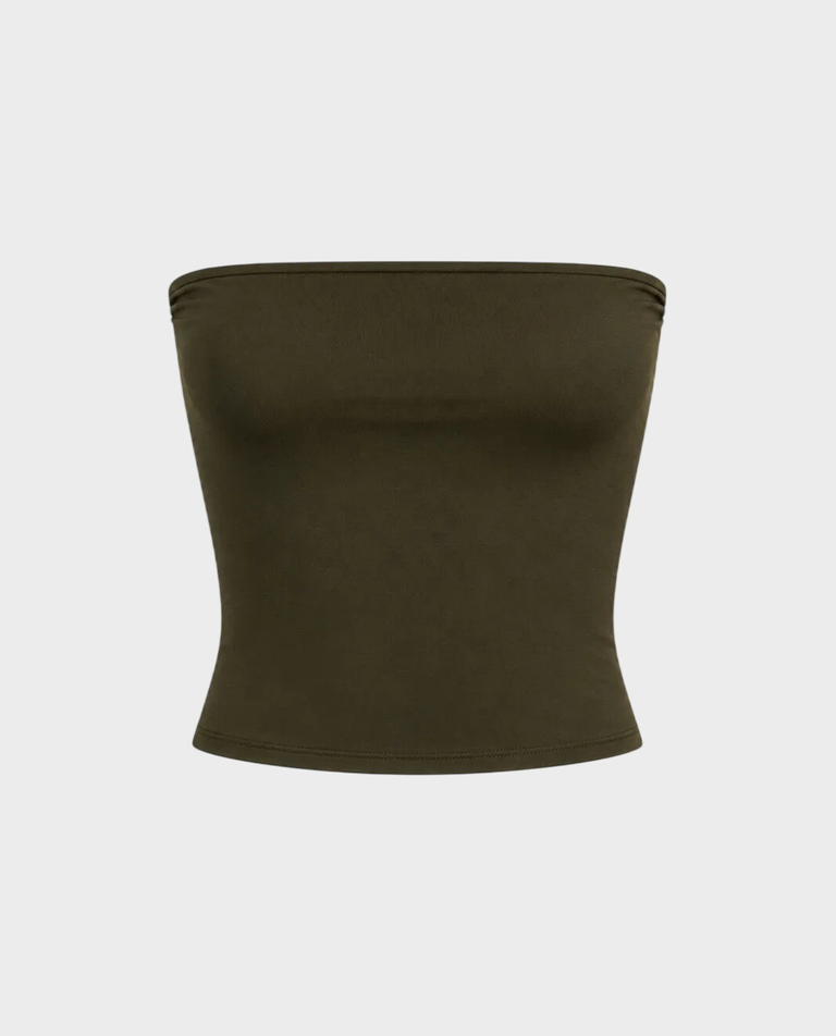 Oliwkowy top bandeau Zaha