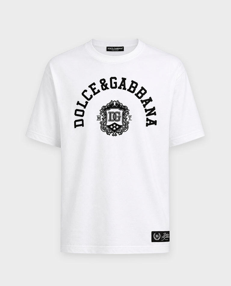 Biała bawełniana koszulka z logo