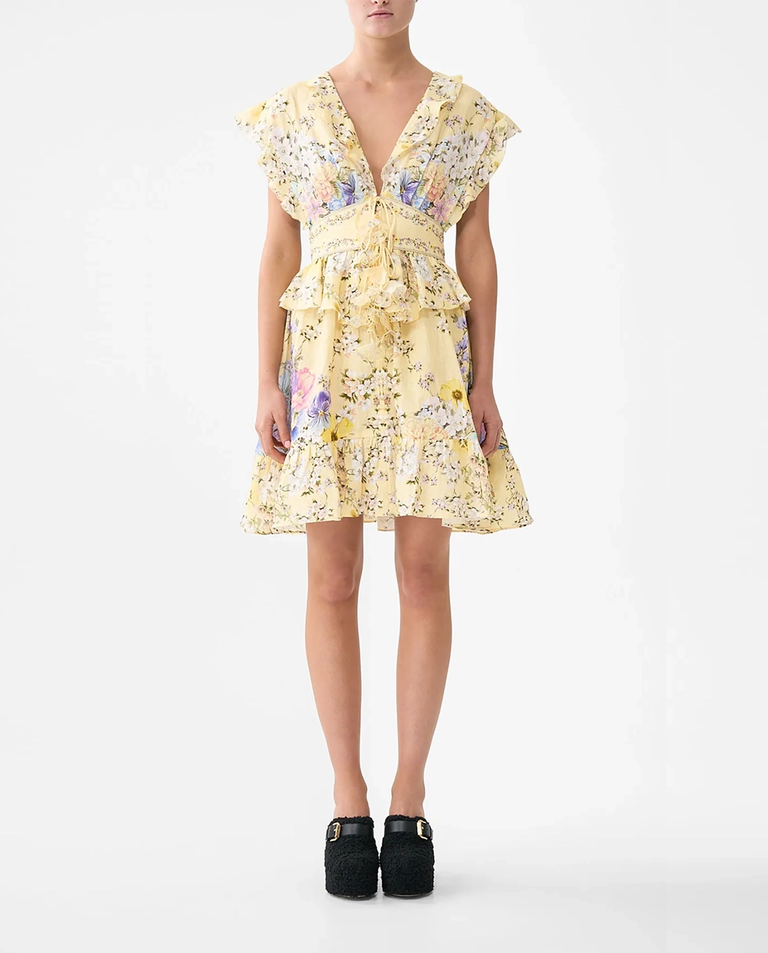 Lniana sukienka w kwiaty Darling Buds