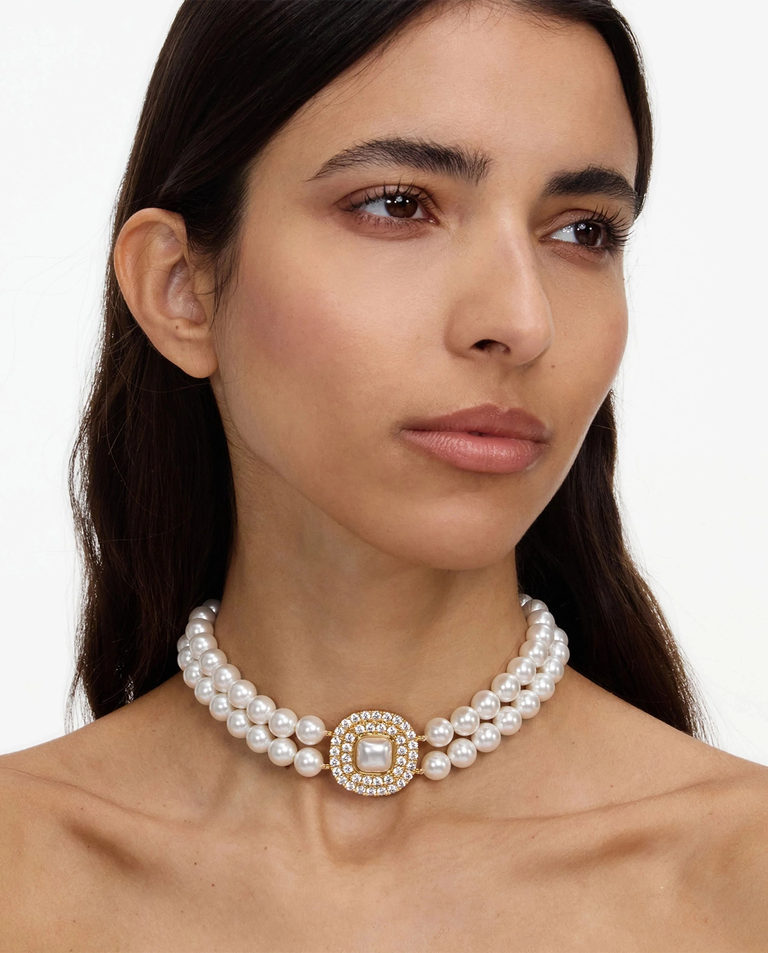Perłowy choker z ozdobną klamrą - Image #2
