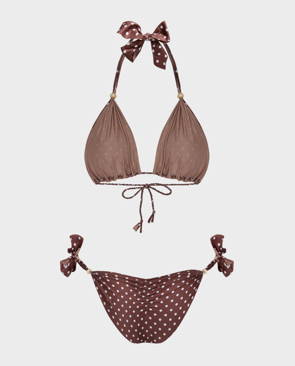 Brązowe bikini w kropki Freaky Espresso - Image #1