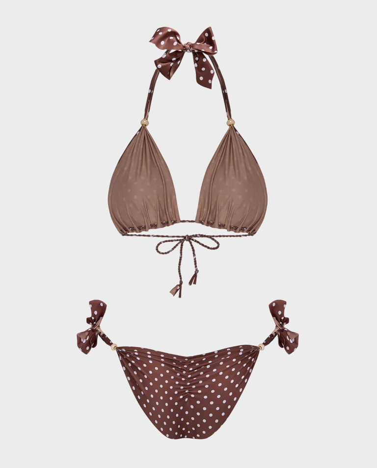 Brązowe bikini w kropki Freaky Espresso