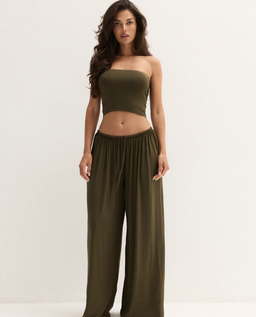Oliwkowy top bandeau Zaha - Image #2