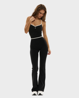 Czarne rozszerzane legginsy Varsity - Image #1