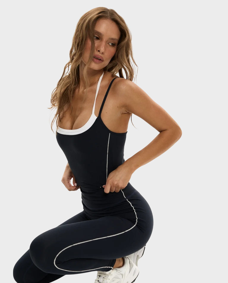 Granatowe legginsy z wysokim stanem Ivy - Image #3
