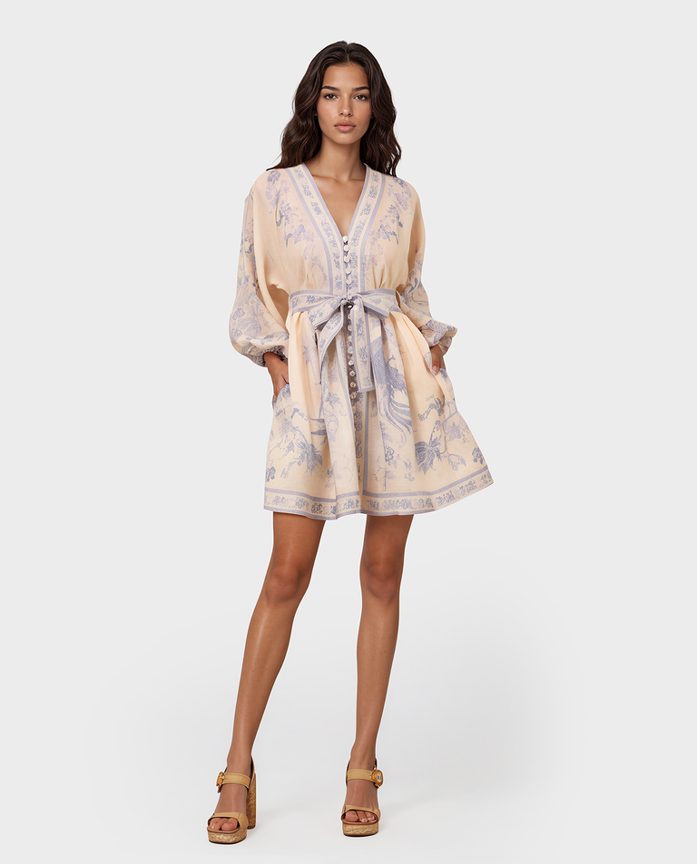 Lniana sukienka Indra Plunge Mini
