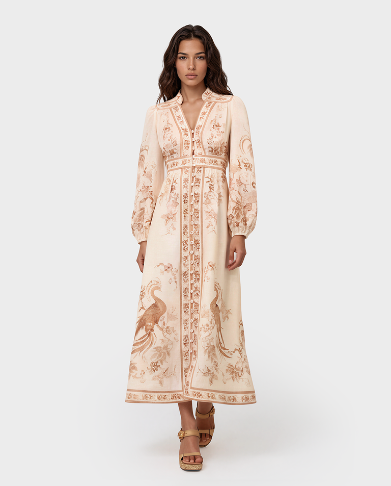 Sukienka w kwiaty Indra Plunge Midi