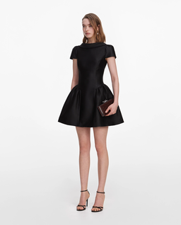 Czarna sukienka mini z kołnierzykiem - Image #2