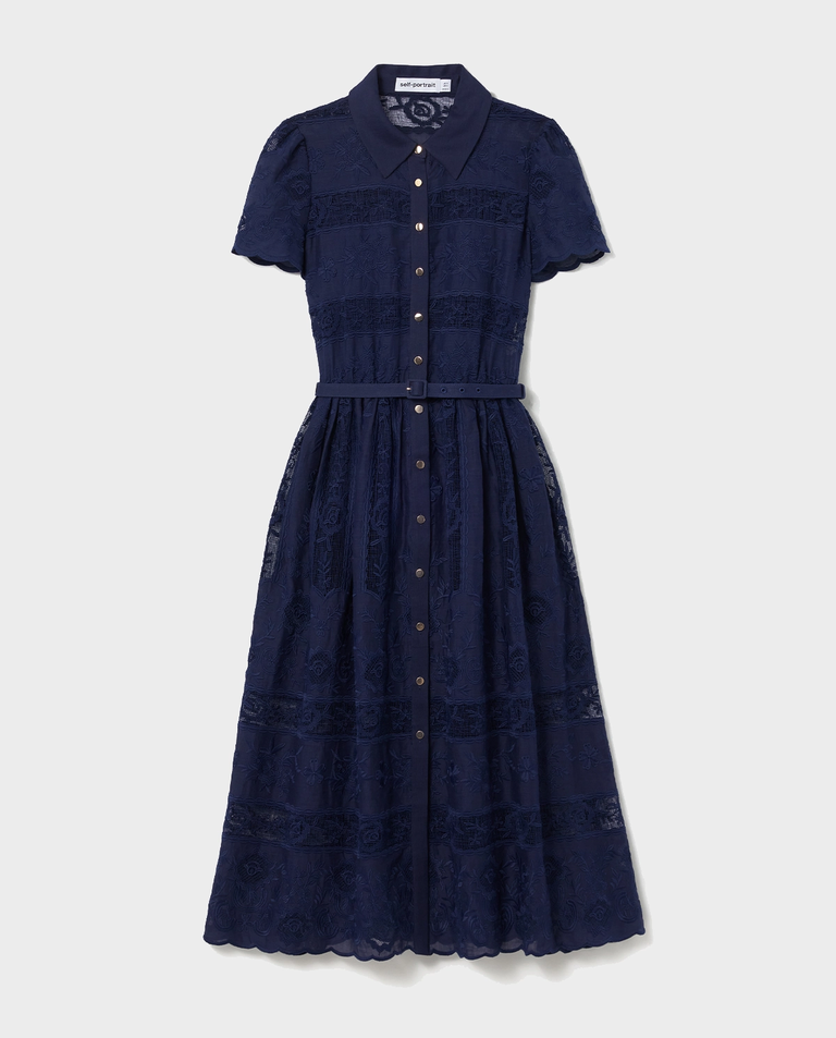 Granatowa sukienka midi