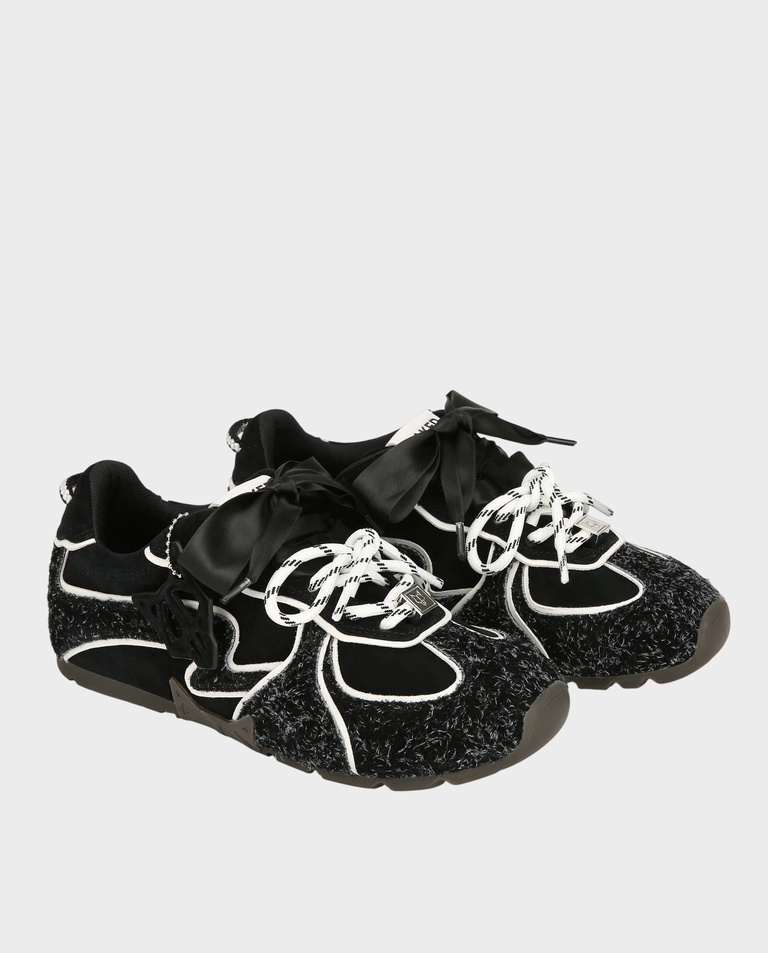 Zamszowe sneakersy Adored Black Hairy Suede