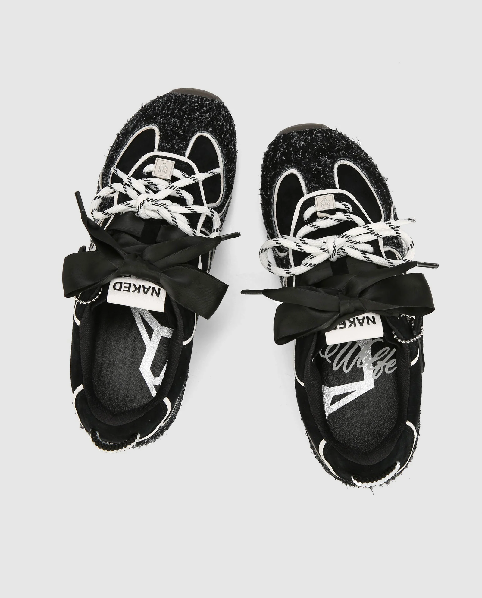 Zamszowe sneakersy Adored Black Hairy Suede - Image #2