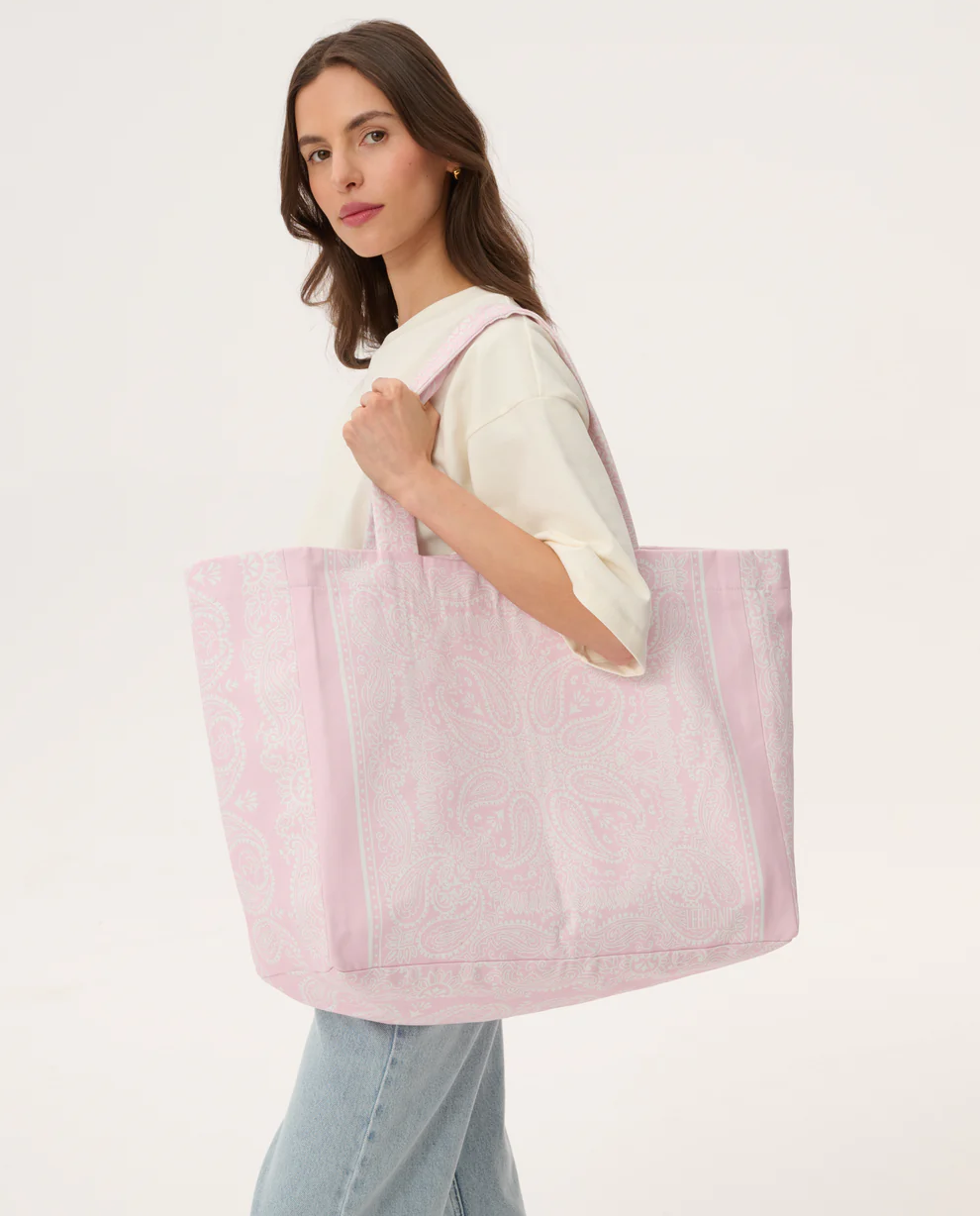 Duża jasnoróżowa torba shopper Capri - Image #2