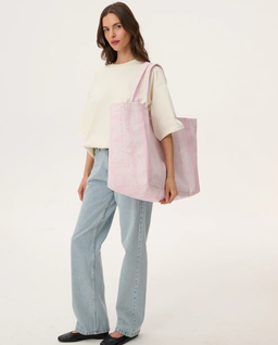 Duża jasnoróżowa torba shopper Capri - Image #1