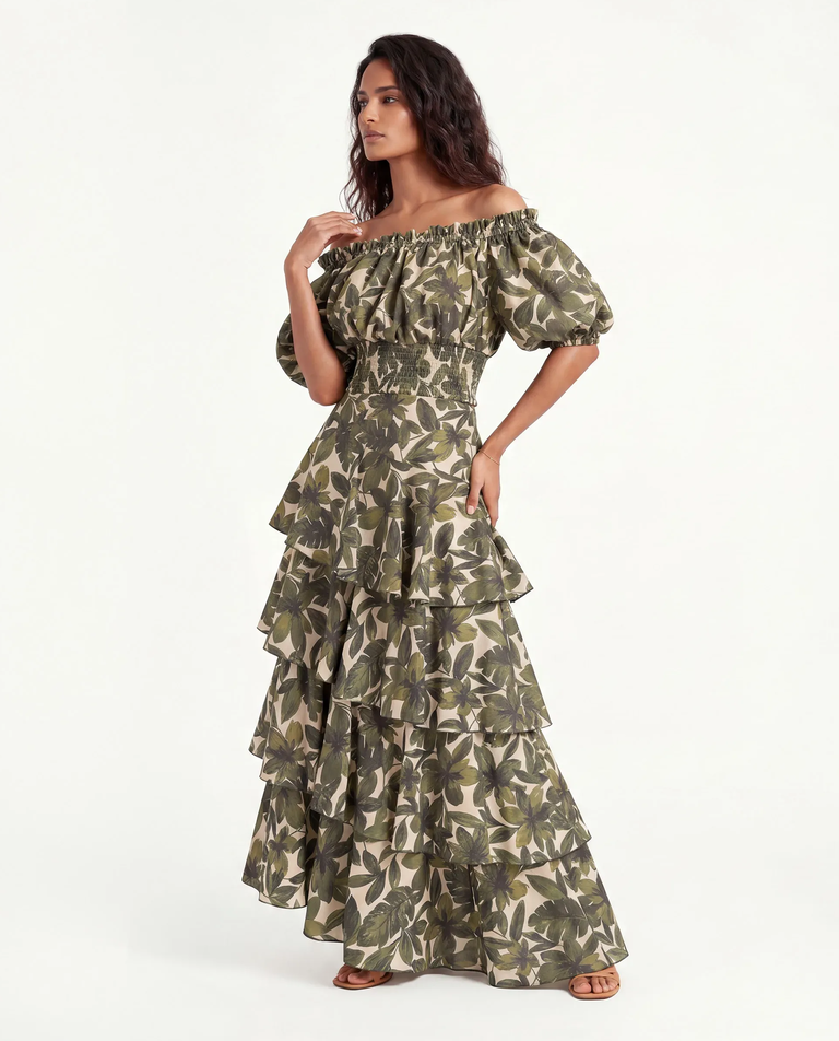 Maxi spódnica z falbanami Belisa