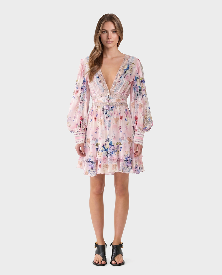 Jedwabna sukienka w kwiaty Palatial Pastels