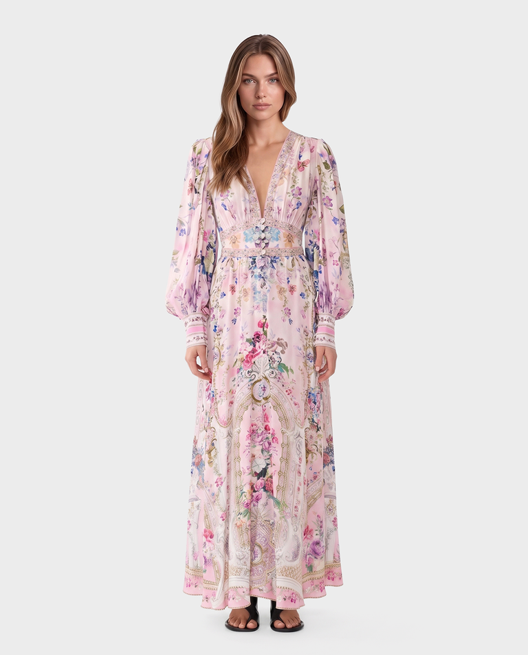 Jasnoróżowa sukienka w kwiaty Palatial Pastels